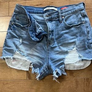 High rise jean shorts